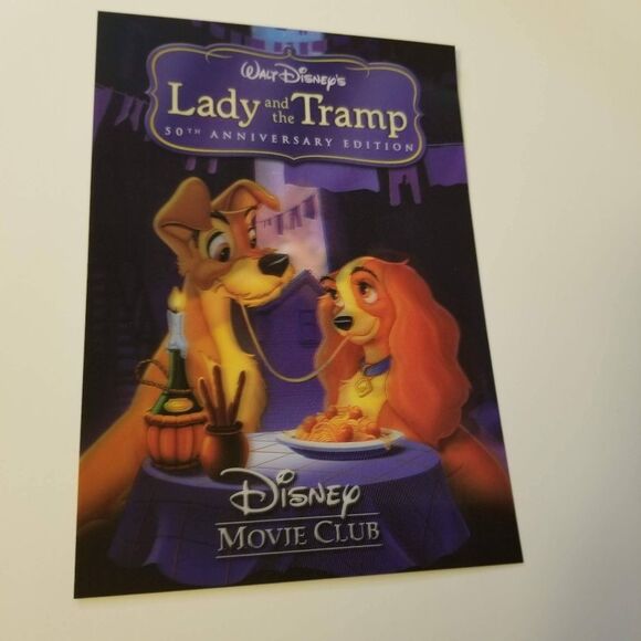 Disney Lady and the Tramp 50th Anniversary Lenticular Card Holgraphic Art Dogs - Picture 5 of 9